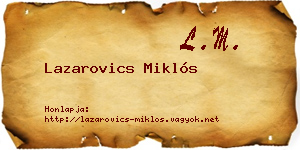 Lazarovics Miklós névjegykártya