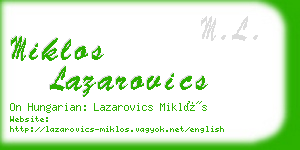 miklos lazarovics business card